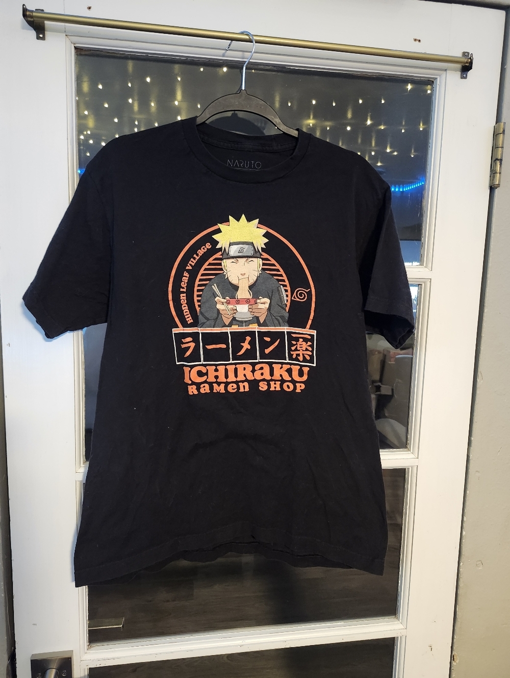 Naruto Shippuden Men's Anime T-Shirt Ichiraku Ramen Shop Large 2007 100% Cotton